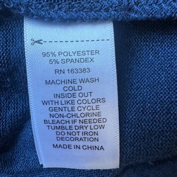 Rio & Rian Blue Floral Sweatshirt 2X | Raglan Sleeve Pullover w/ Front Pocket - Picture 6 of 6